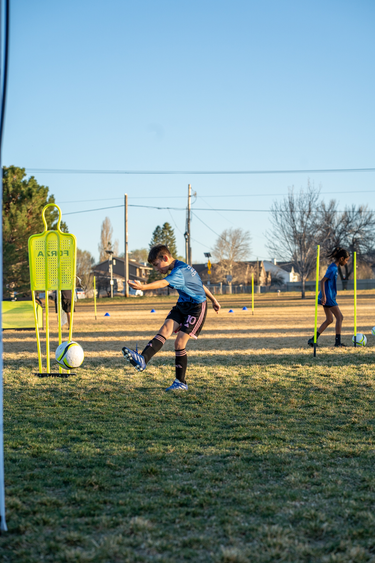 Beginner youth soccer training